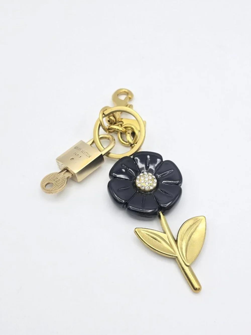 Authentic Louis Vuitton Gold Lock 🔒 Unbranded Flower Keychain Bag Charm LV